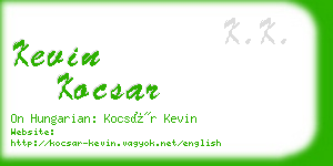 kevin kocsar business card